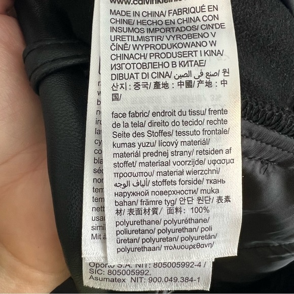 Calvin Klein Faux Leather Black Pants - Picture 9 of 9